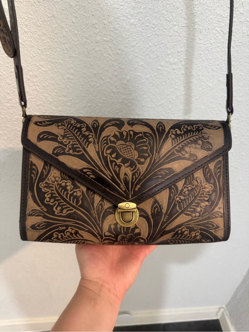 Lark Hand-Tooled Crossbody Bag by Myra